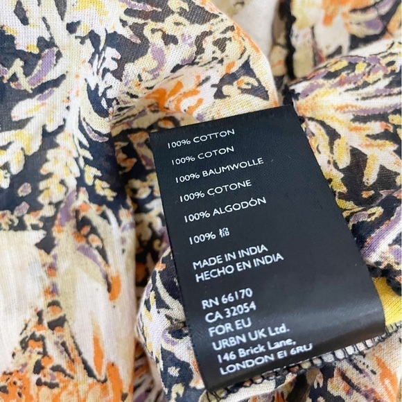 Free People We the Free Cool Meadow Boho Printed Button Down Top Size Small - Picture 16 of 16